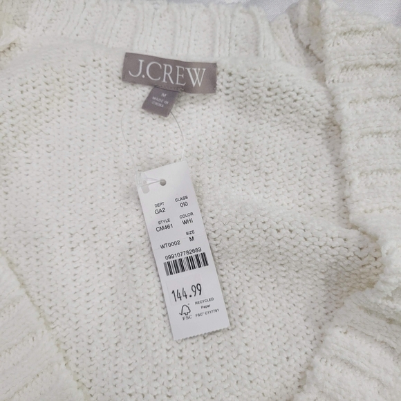 J Crew Marina V-neck cardigan Sweater CM461 Size M Ivory - Picture 7 of 7